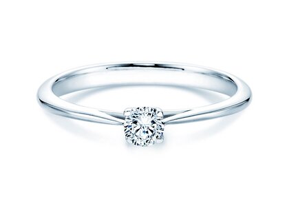 Bague de fiançailles Delight en 9K or blanc avec diamant 0,25ct H/SI