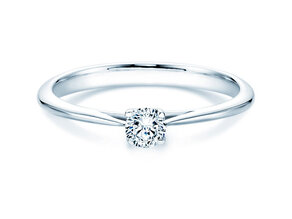 Bague de fiançailles Delight en 9K or blanc avec diamant 0,25ct H/SI
