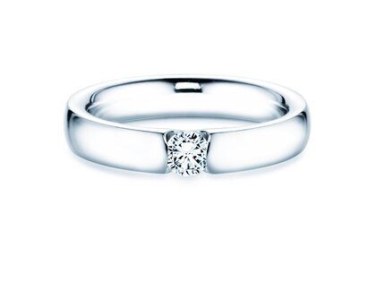 Bague de fiançailles Destiny en 9K or blanc avec diamant 0,25ct H/SI