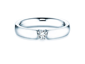 Bague de fiançailles Destiny en 9K or blanc avec diamant 0,25ct H/SI
