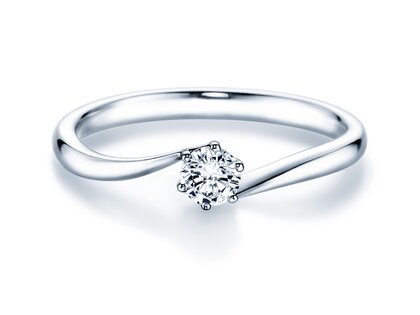 Bague de fiançailles Devotion en 9K or blanc avec diamant 0,25ct H/SI