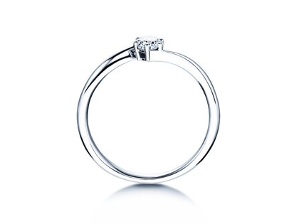 Bague de fiançailles Devotion en 9K or blanc avec diamant 0,25ct H/SI