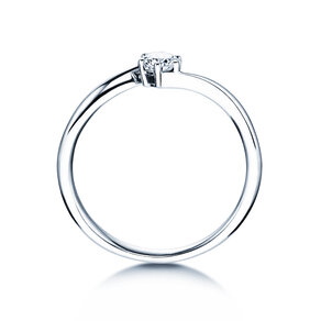 Bague de fiançailles Devotion en 9K or blanc avec diamant 0,25ct H/SI