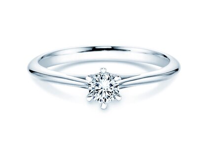 Bague de fiançailles Heaven 6 en 9K or blanc avec diamant de laboratoire 0,25ct