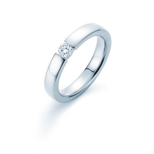 Bague de fiançailles Infinity en 18K or blanc avec diamant de laboratoire 0,25ct D/IF