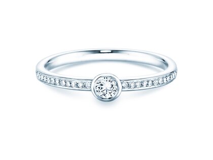 Bague de fiançailles Eternal Pavé dans 18K or blanc avec diamants 0,25ct G/SI