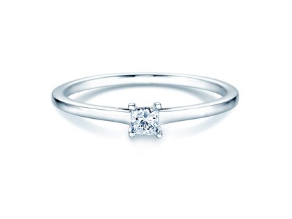 Bague de fiançailles Princess dans 14K or blanc avec diamant 0,25ct G/SI
