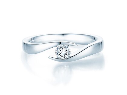Bague de fiançailles Twist dans 14K or blanc avec diamant 0,25ct G/SI