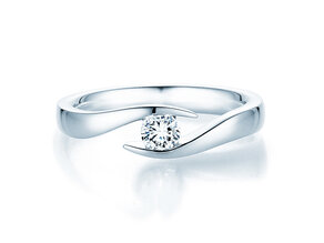 Bague de fiançailles Twist dans 14K or blanc avec diamant 0,25ct G/SI