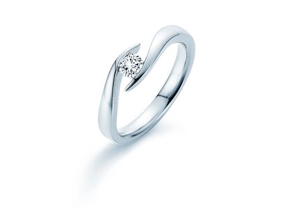 Bague de fiançailles Twist dans 14K or blanc avec diamant 0,25ct G/SI