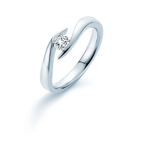 Bague de fiançailles Twist dans 14K or blanc avec diamant 0,25ct G/SI