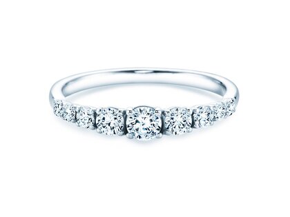 Bague de fiançailles 9 Diamonds dans platine 950/- avec diamants 0,27ct G/SI