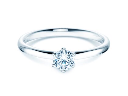 Bague de fiançailles Classic 6 dans 14K or blanc avec diamant 0,30ct G/IF