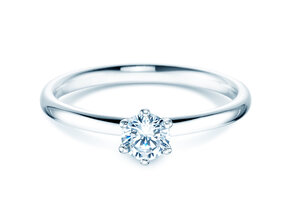 Bague de fiançailles Classic 6 dans 14K or blanc avec diamant 0,30ct G/IF