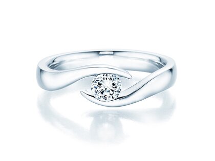 Bague de fiançailles Twist en 9K or blanc avec diamant 0,30ct H/SI