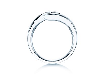 Bague de fiançailles Twist en 9K or blanc avec diamant 0,30ct H/SI