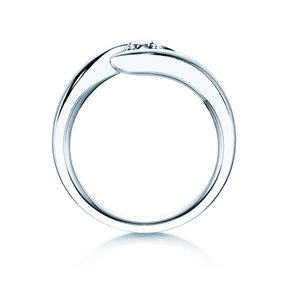 Bague de fiançailles Twist en 9K or blanc avec diamant 0,30ct H/SI
