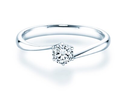 Bague de fiançailles Devotion dans 14K or blanc avec diamant 0,35ct G/SI