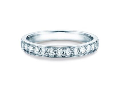 Bague de fiançailles Alliance-/Eternityring dans 18K or blanc avec diamants 0,39ct G/SI