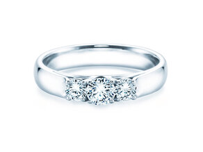 Bague de fiançailles 3 Stones dans 14K or blanc avec diamants 0,40ct G/SI