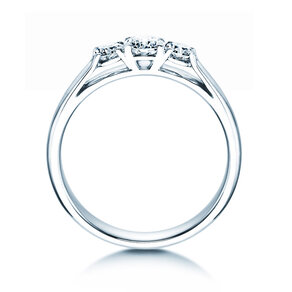 Bague de fiançailles 3 Stones dans 14K or blanc avec diamants 0,40ct G/SI