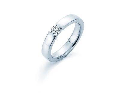 Bague de fiançailles Infinity dans 18K or blanc avec diamant 0,40ct H/SI