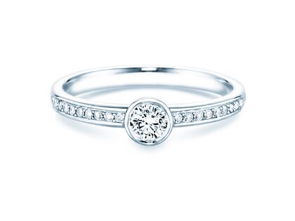Bague de fiançailles Eternal Pavé dans 14K or blanc avec diamants 0,40ct G/SI