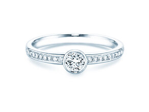 Bague de fiançailles Eternal Pavé dans 14K or blanc avec diamants 0,40ct G/SI