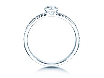 Bague de fiançailles Eternal Pavé dans 14K or blanc avec diamants 0,40ct G/SI