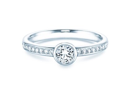 Bague de fiançailles Eternal Pavé dans 18K or blanc avec diamants 0,46ct G/SI