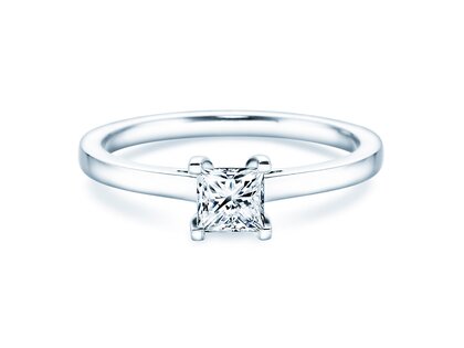 Bague de fiançailles Princess dans 14K or blanc avec diamant 0,50ct G/SI