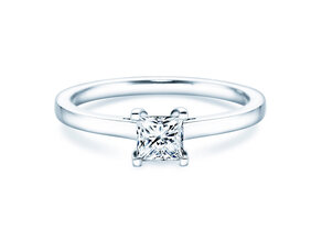 Bague de fiançailles Princess dans 14K or blanc avec diamant 0,50ct G/SI