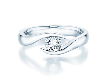 Bague de fiançailles Twist dans platine 950/- avec diamant 0,50ct G/SI
