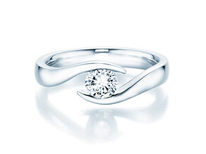 Bague de fiançailles Twist dans platine 950/- avec diamant 0,50ct G/SI