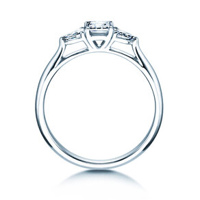 Bague de fiançailles Vivid Asscher en 14K or blanc avec diamants 0,53ct G/SI