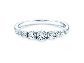 Bague de fiançailles 9 Diamonds dans 18K or blanc avec diamants 0,61ct G/SI