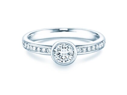 Bague de fiançailles Eternal Pavé dans 14K or blanc avec diamants 0,70ct G/SI