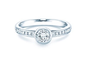 Bague de fiançailles Eternal Pavé dans 14K or blanc avec diamants 0,70ct G/SI
