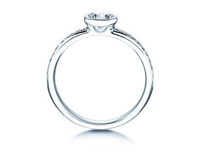 Bague de fiançailles Eternal Pavé dans 14K or blanc avec diamants 0,70ct G/SI