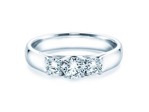 Bague de fiançailles 3 Stones dans 18K or blanc avec diamants 0,75ct G/SI