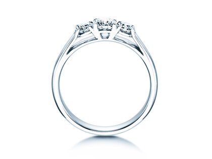 Bague de fiançailles 3 Stones dans 18K or blanc avec diamants 0,75ct G/SI