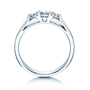 Bague de fiançailles 3 Stones dans 18K or blanc avec diamants 0,75ct G/SI
