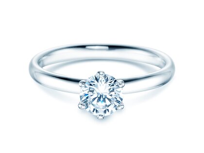 Bague de fiançailles Classic 6 dans 18K or blanc avec diamant 0,75ct H/SI