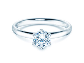 Bague de fiançailles Classic 6 dans 18K or blanc avec diamant 0,75ct H/SI