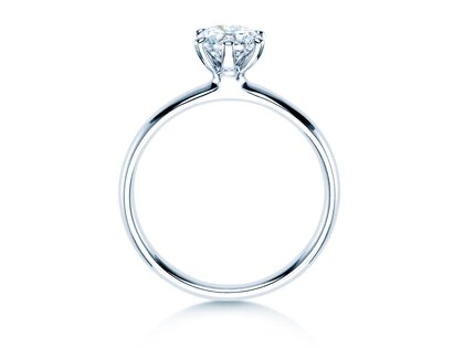 Bague de fiançailles Classic 6 dans 18K or blanc avec diamant 0,75ct H/SI