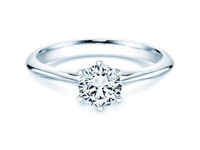 Bague de fiançailles Heaven 6 en 9K or blanc avec diamant de laboratoire 0,75ct E/VS