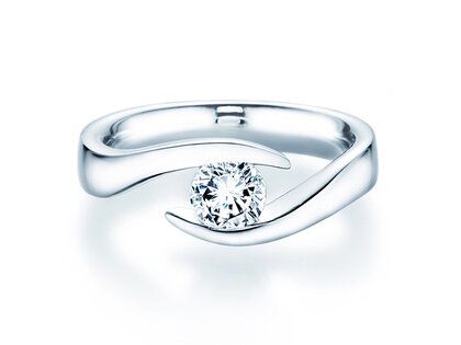 Bague de fiançailles Twist en 9K or blanc avec diamant 0,75ct H/SI