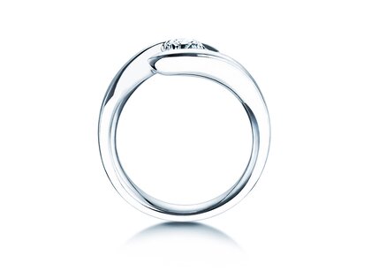 Bague de fiançailles Twist en 9K or blanc avec diamant 0,75ct H/SI
