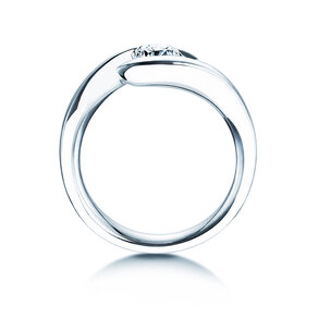 Bague de fiançailles Twist en 9K or blanc avec diamant 0,75ct H/SI