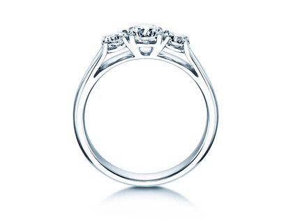 Bague de fiançailles 3 Stones dans 18K or blanc avec diamants 1,00ct G/SI